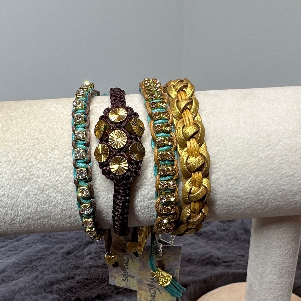 NWT - Elegant Gold and Brown Bracelet Collection with Swarovski crystals